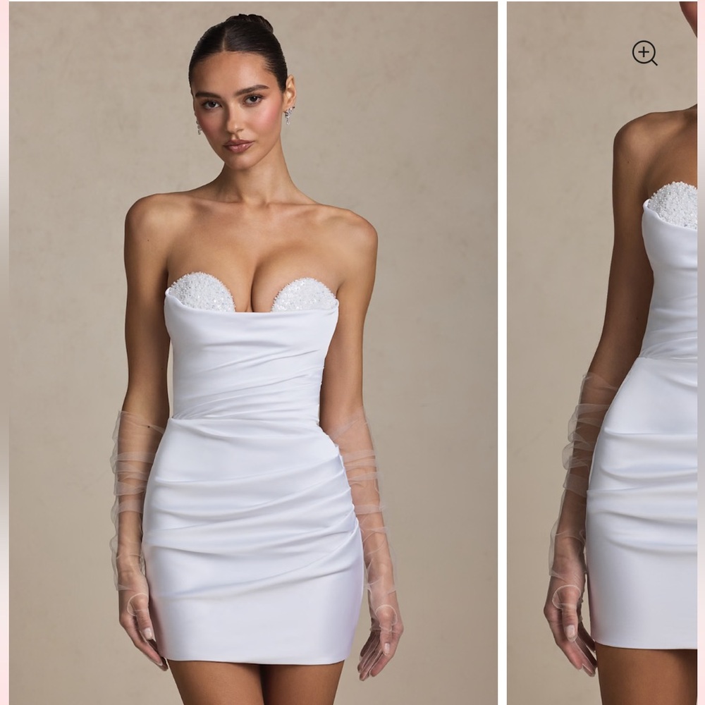 Elegant White Strapless Dress